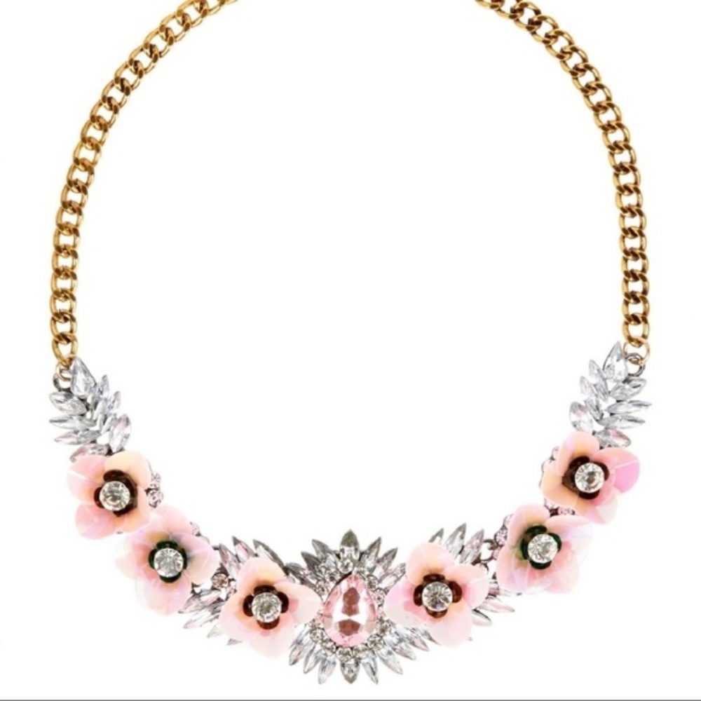 NEW  Pink crystal statement necklace